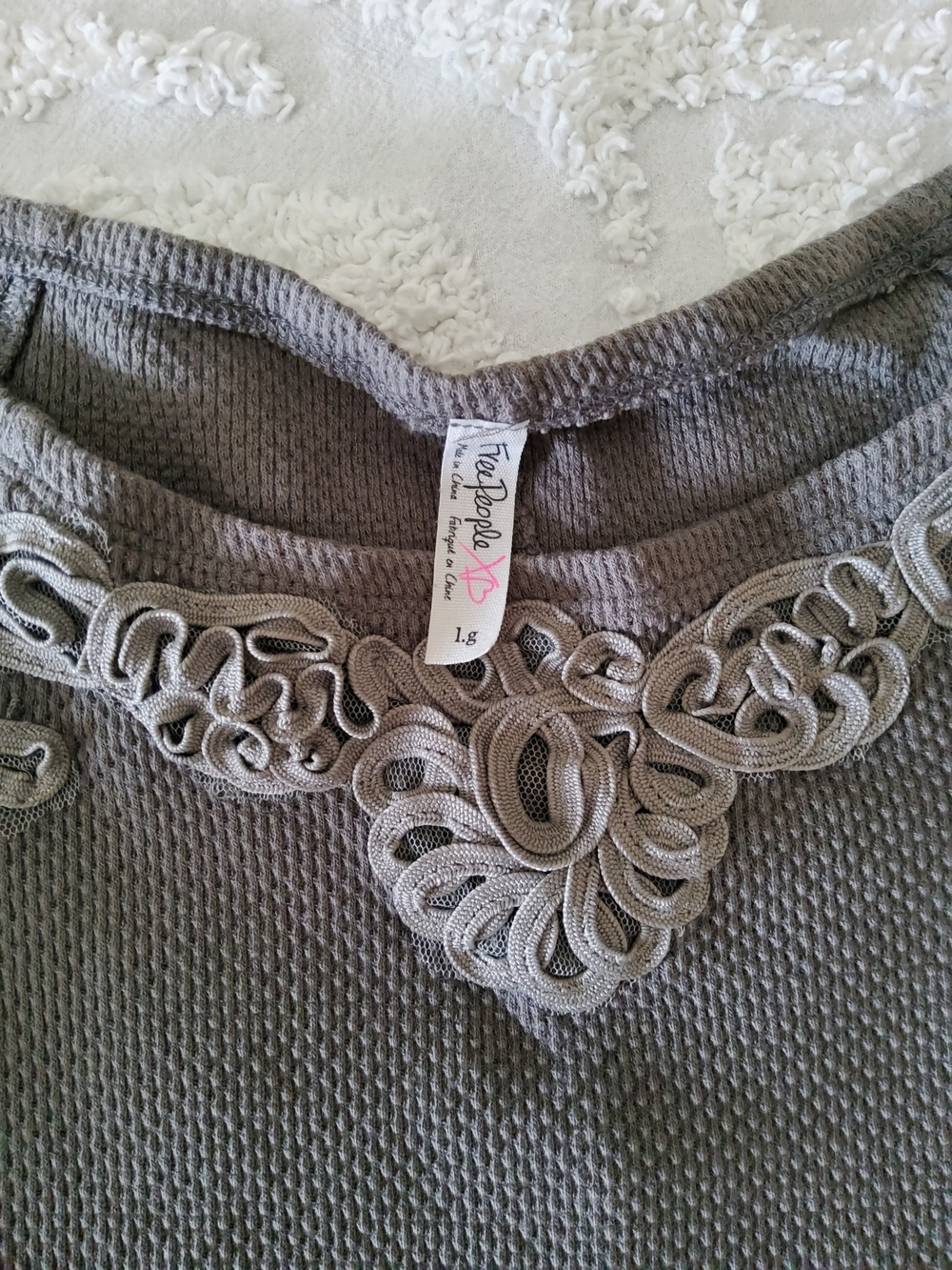 Free People Grey Thermal Size Large